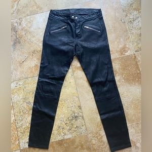 Fiocchi italy leather zipper pocket midrise straight leg pants